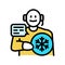 cold calling lead color icon vector illustration