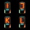 Cold cathode tube alphabet - letters I-L