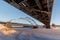 Cold day underneath a railroad bridge