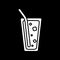 Cold drink dark mode glyph icon