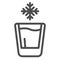 Cold drink line icon. Iced drink vector illustration isolated on white. Glass of water outline style design, designed