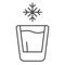 Cold drink thin line icon. Iced drink vector illustration isolated on white. Glass of water outline style design