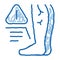 cold feet due atherosclerosis, health problem doodle icon hand drawn illustration