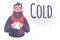 Cold flu banner. Ill virus sick concept