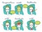 Cold and Flu Season illustration of Woman with headache, toothache, cold, temperature, mask icons