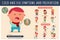 Cold and flu symptoms and prevention in children. Vector cartoon flat infographics