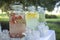 Cold fruit water at outdoor reception