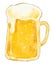 Cold god larger beer with foam alcohol booze drink hand digital painting illustration