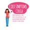 Cold, grippe, flu or seasonal influenza common symptom infographic.