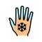 cold hands and feet color icon vector illustration