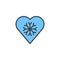 Cold heart filled outline icon