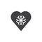 Cold heart icon vector