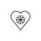 Cold heart line icon