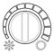 Cold heat regulator icon, outline style