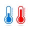 Cold hot thermometer vector icon