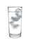 cold iced water in highball or long drink glass isolated on whit