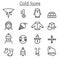 Cold icon set in thin line style