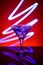 Cold Martini glass with blue lights