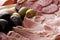 Cold meat platter with olives