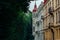 Cold old city landmark destination in Lviv Ukraine park outdoor district with palace building beautiful medieval exterior and