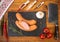 Cold platter of wurst on wooden table