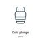 Cold plunge outline vector icon. Thin line black cold plunge icon, flat vector simple element illustration from editable sauna