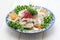 Cold pork salad, japanese summer cuisine