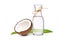 Cold pressed extra virgin coconut oil in bottles