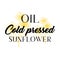 Cold pressed natural sunflower oil vector logotype template