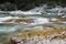 Cold pure Soca river great gorge canyons, Slovenia