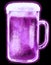 Cold purple lavender beer with foam alcohol booze drink hand digital painting illustration