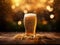 Cold Refreshing Draft Beer in Glass with Bokeh Background,ai generated