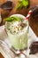 Cold Refreshing Mint Chocolate Chip MilkShake