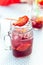 Cold sangria or punch with fruits