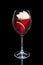 Cold sangria in wine glass