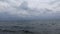 cold sea with waves and gray clouds