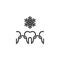 Cold sensitive teeth line icon