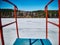 Cold Siberian landscape of a lake strained in the ice.