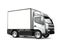 Cold silver small box truck