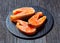 Cold-smoked arctic char on a wooden background