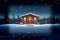 a cold snow holiday cabin seasons greetings country winter christmas eve night holidays isolated freezing snowfall warm cozy