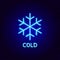 Cold Snowflake Neon Label