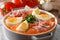 Cold Spanish soup Antequera Porra made from tomatoes, pepper and