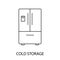 Cold storage line icon vector, illustration for food packaging