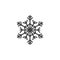 Cold symbol, Snowflake line icon, outline vector sign, linear pi