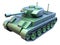 Cold War Patton Tank 3D model illustration.