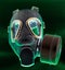 Cold War Style Gas Mask Green Glow Background