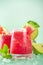 Cold watermelon margaritas