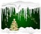 Cold winter background with christmas tree