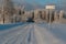 Cold and winter landscapes with snow in Russia
